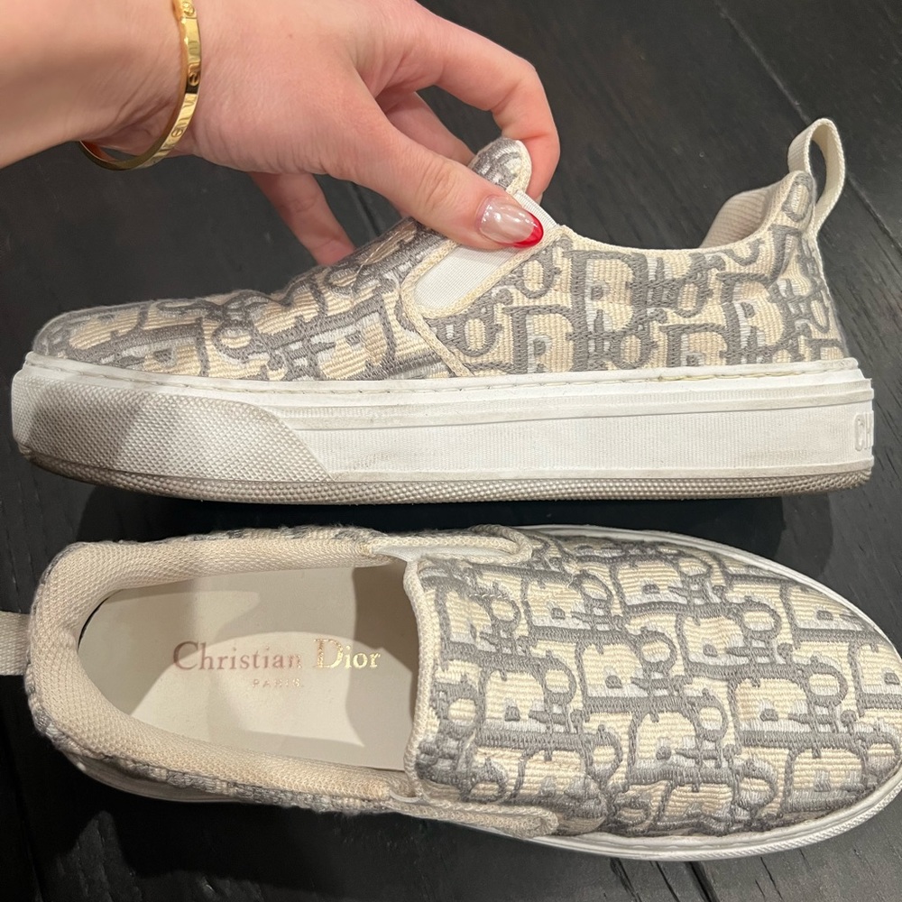 Dior solar oblique embroid sneaker in Grey Stone